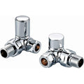 Chrome Angled Radiator Valves – Round Corner Brass Twin Pack