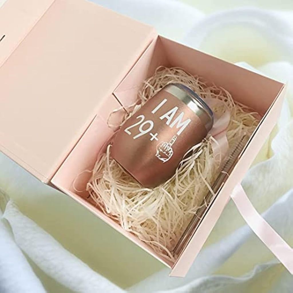 Jolof Store Pale Pink Magnetic Gift Box with Ribbon – 23.5x17x10cm