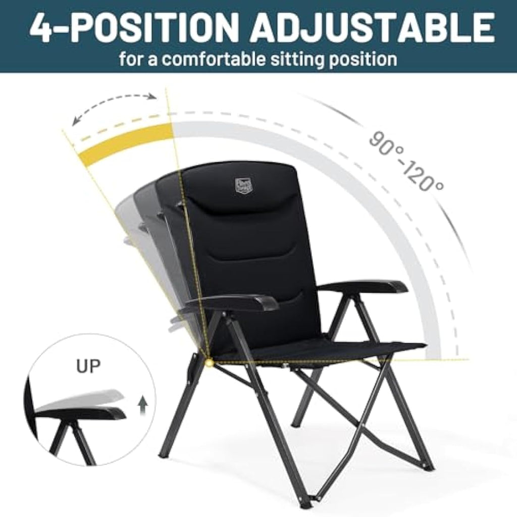Timber Ridge Heavy Duty Camping Chair | Oversized 4-Position Recliner