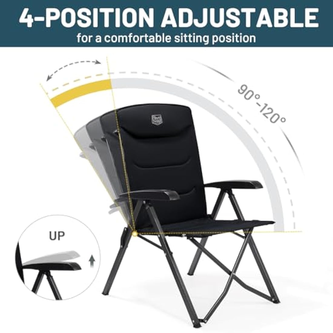 Timber Ridge Heavy Duty Camping Chair | Oversized 4-Position Recliner