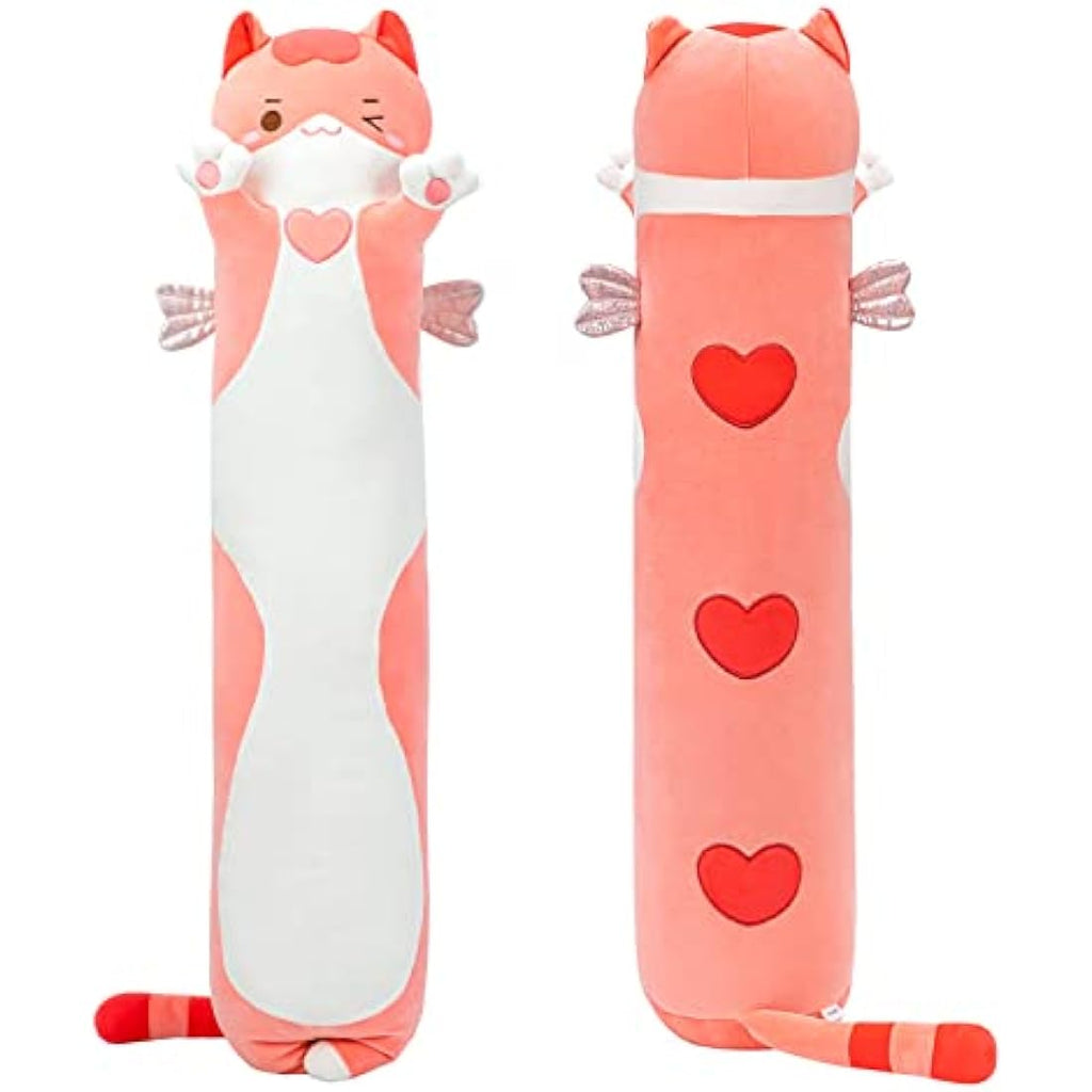 Mewaii 44in Long Cat Plush Body Pillow – Pink Kawaii Stuffed Animal