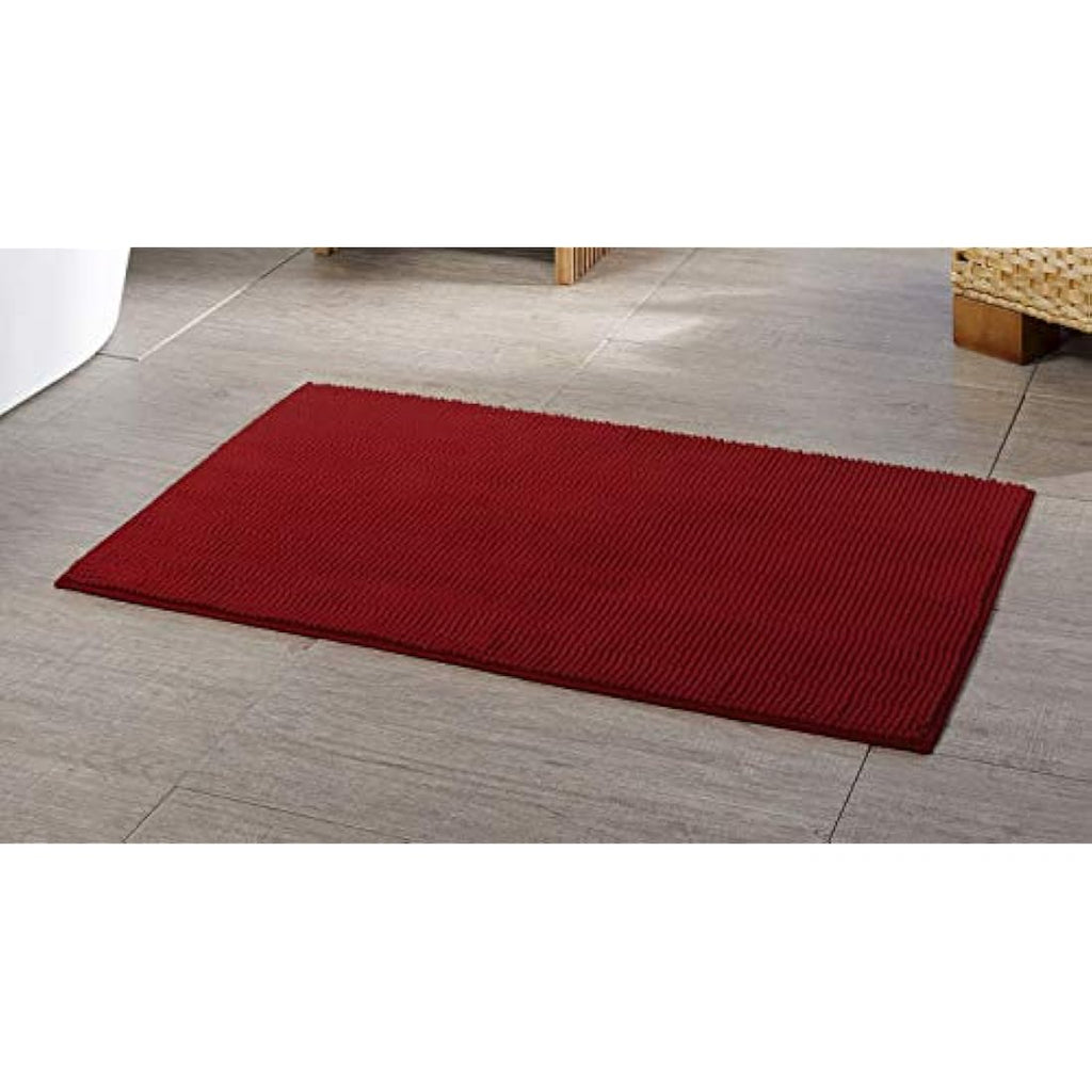 Gözze Anti-Slip Bath Mat – Super Soft Microfibre Rug, 70x120cm, Bordeaux