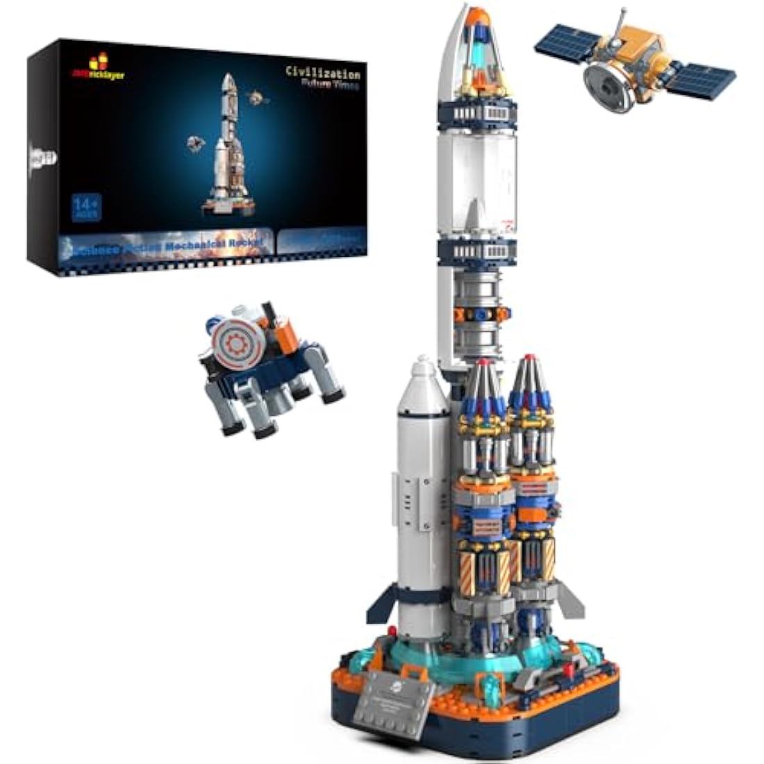 JMBricklayer Space Rocket Model Building Toy Set | 864 Piece STEM Kit