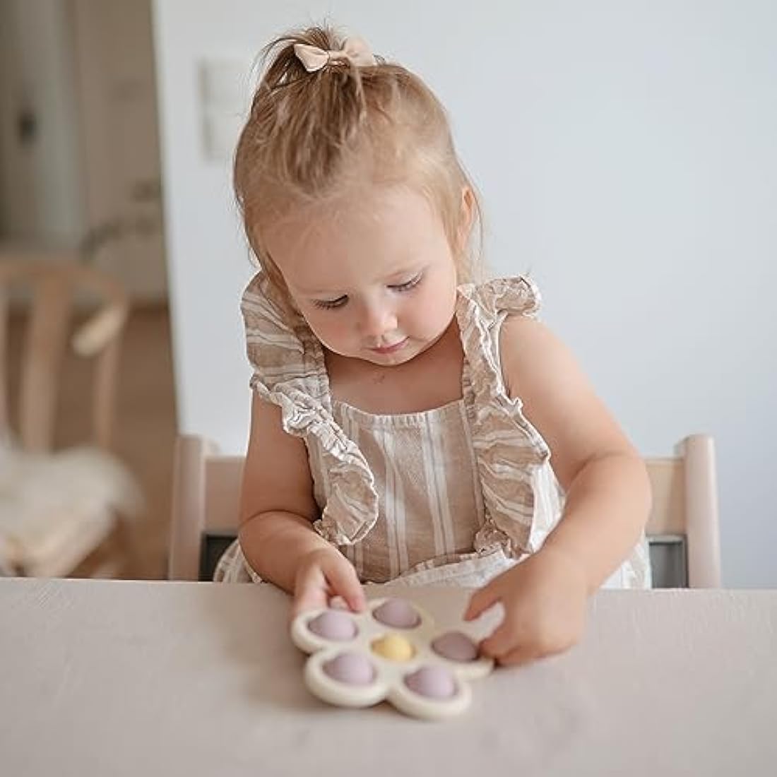 Mushie Flower Press Toy | Silicone Sensory Fidget Toy for Babies