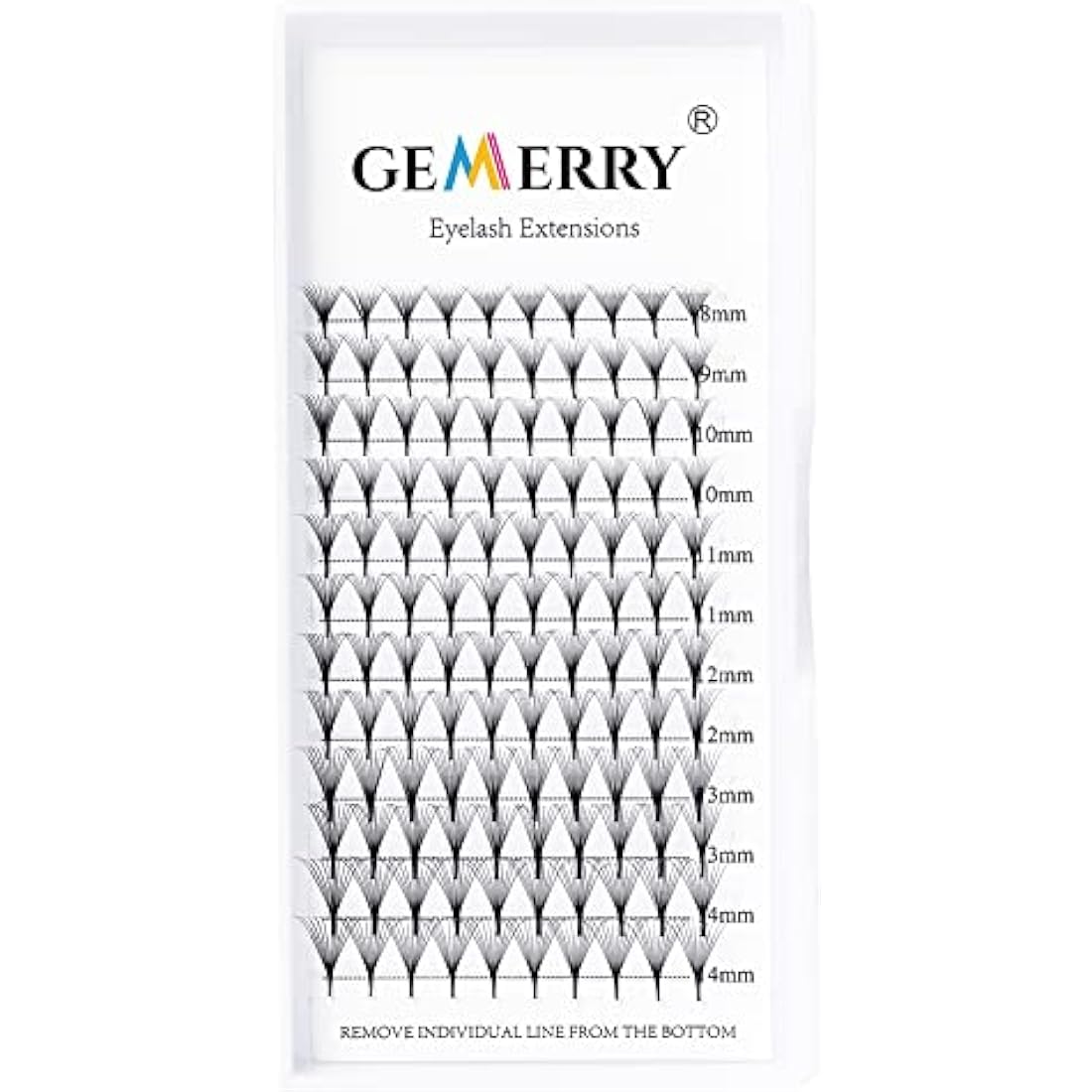 Gemerry 10D Premade Fan Eyelash Extensions | D Curl 0.07mm Russian Volume