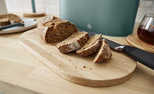Swan Nordic Scandi Bread Bin with Bamboo Cutting Board Lid - Pine Green