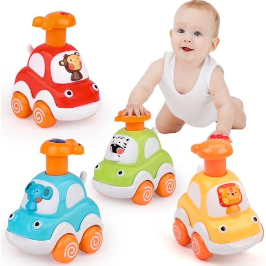 Press and Go Toy Cars – 4Pcs Animal Toddler Car Set