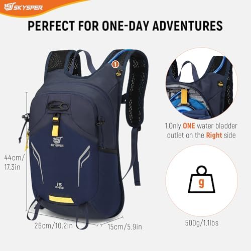 SKYSPER 15L Lightweight Hiking Backpack – Unisex Travel Daypack