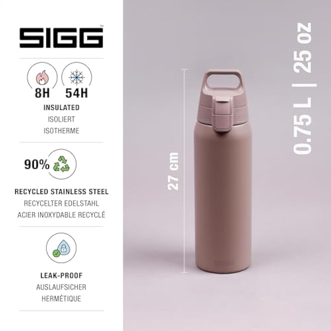 SIGG Shield Therm One Insulated Stainless Steel Water Bottle – 0.5L-1L
