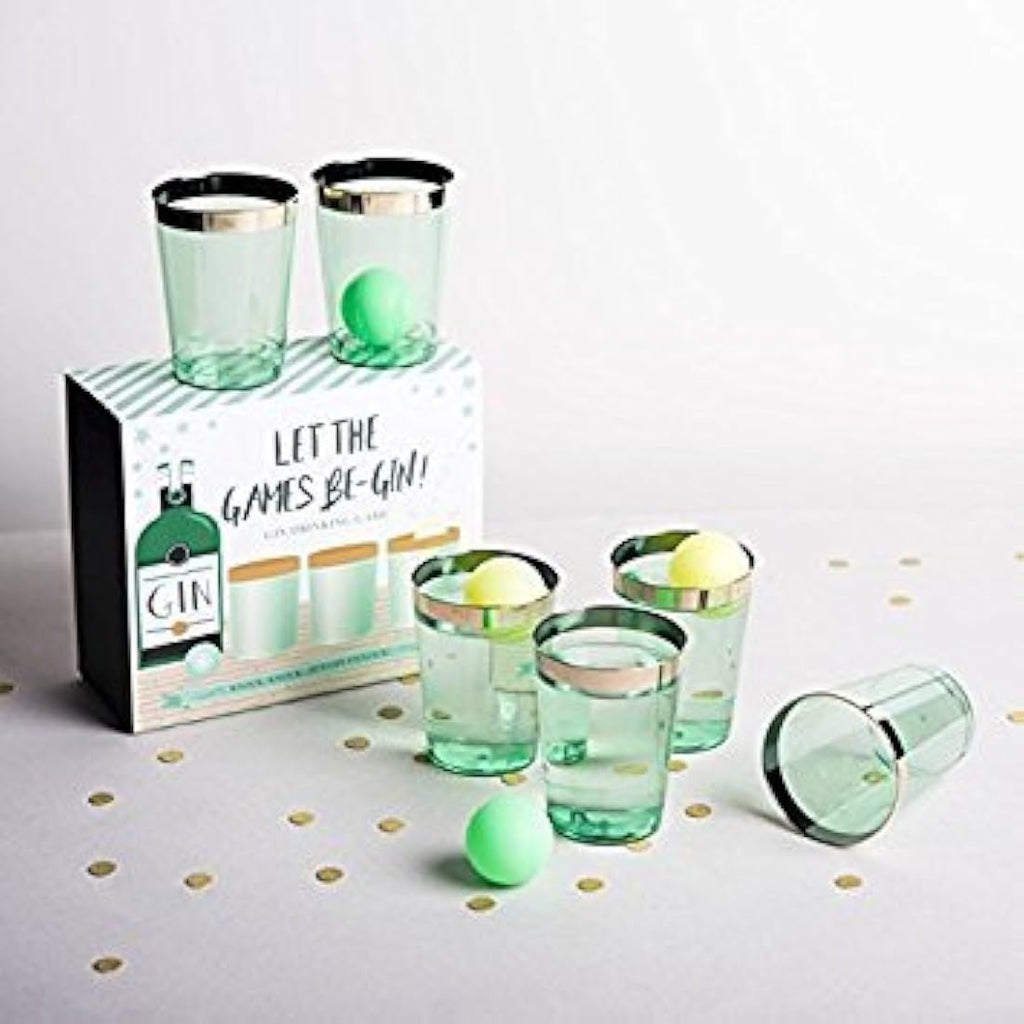 Jolof Store Gin Pong Drinking Game – 12 Tumblers & 4 Balls Party Set