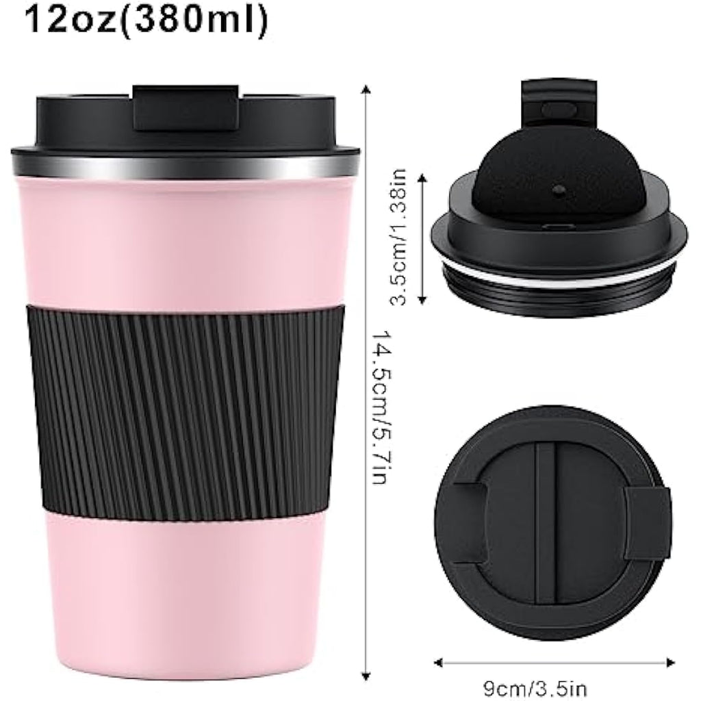 CS COSDDI Insulated Travel Mug – 380ml Leakproof Stainless Steel Cup