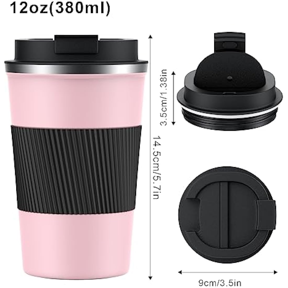 CS COSDDI Insulated Travel Mug – 380ml Leakproof Stainless Steel Cup