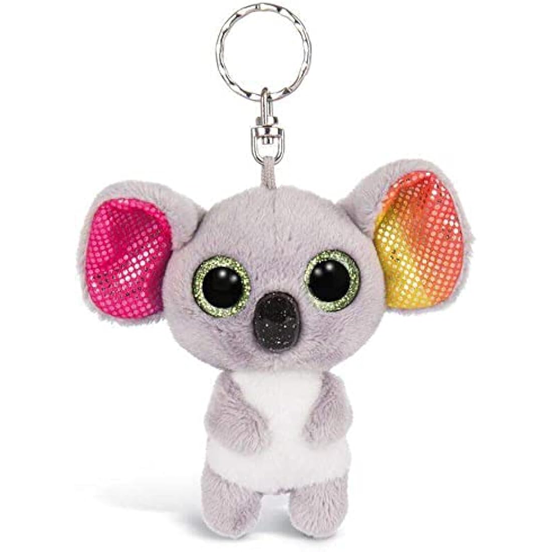 NICI Glubschis Koala Miss Crayon Plush Keyring – 9cm Grey & Multi-Color