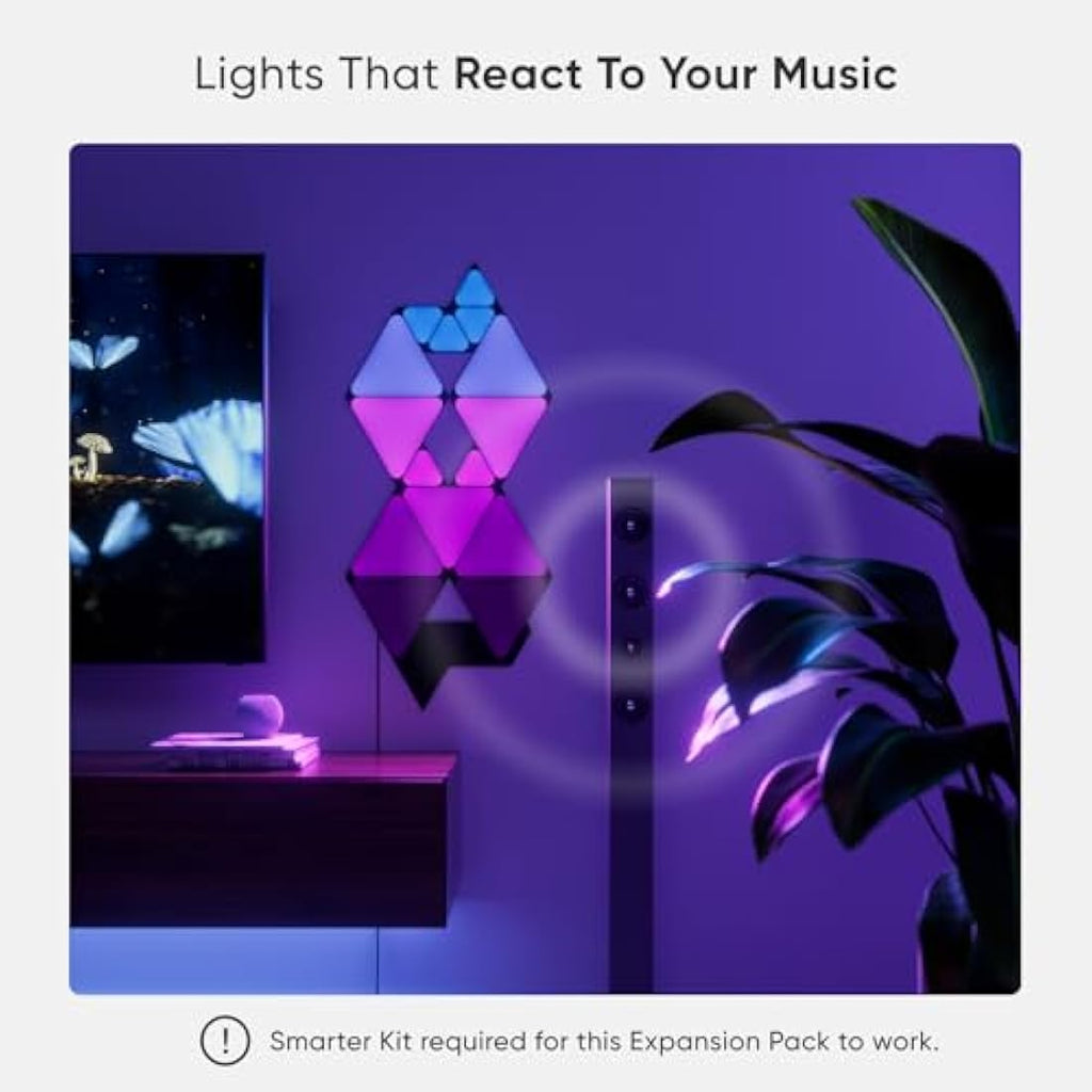 Nanoleaf Shapes Ultra Black Mini Triangles Expansion Pack | 10 LED Panels