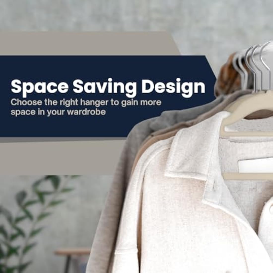 Velvet Coat Hangers – 20 Pack Non-Slip Space Saving – Cream