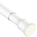 Adjustable Tension Shower Curtain Rod – No-Drill White Pole