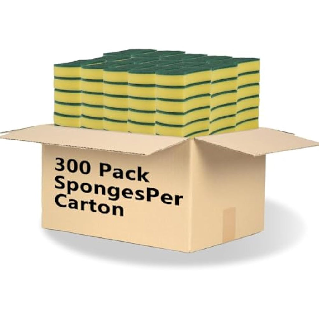 Jolof Store Kitchen Scrub Sponges – 300 Pack Eco Non-Scratch Dish Pads