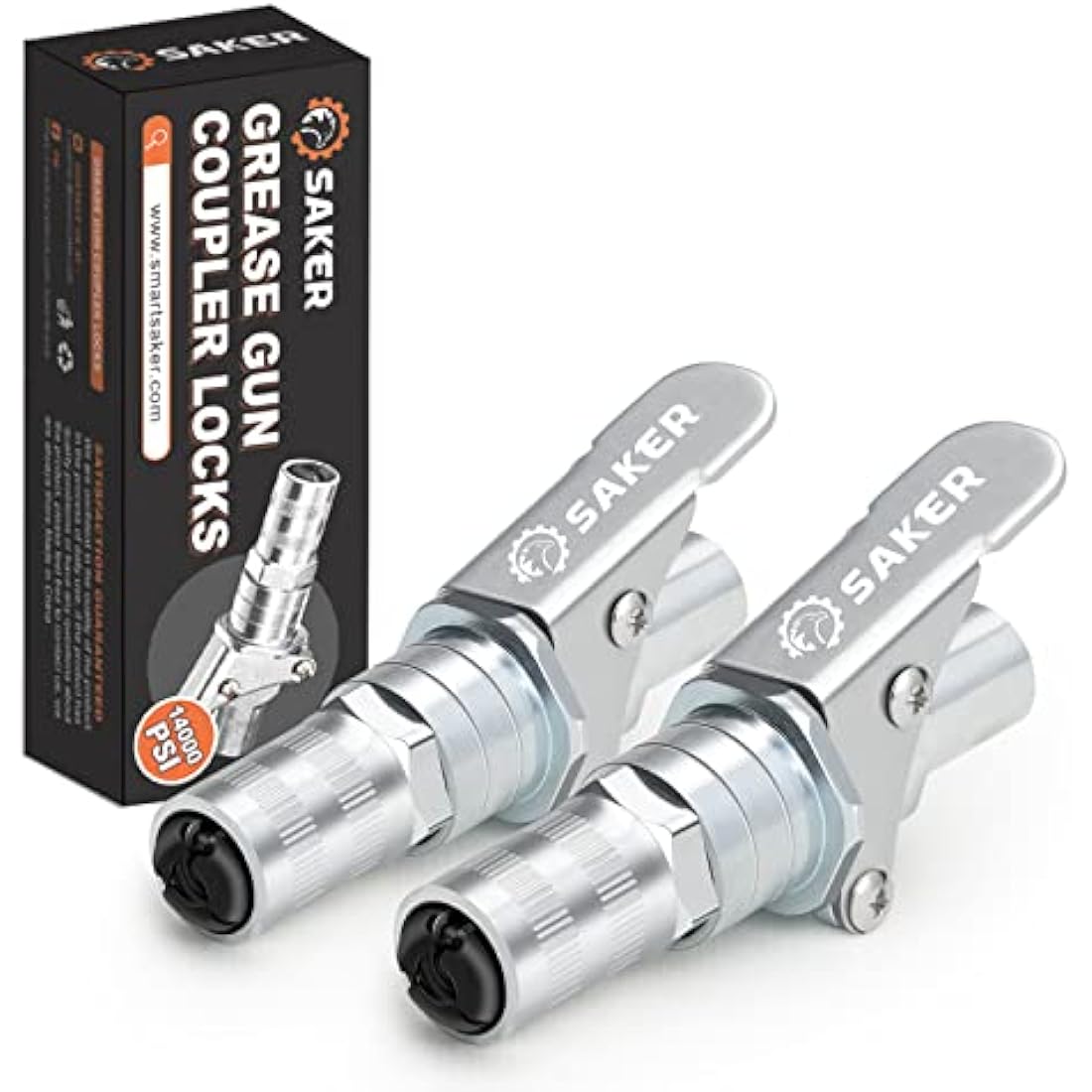 Saker Grease Gun Coupler – 14000 PSI Quick Release 1/8" NPT (2 PCS)