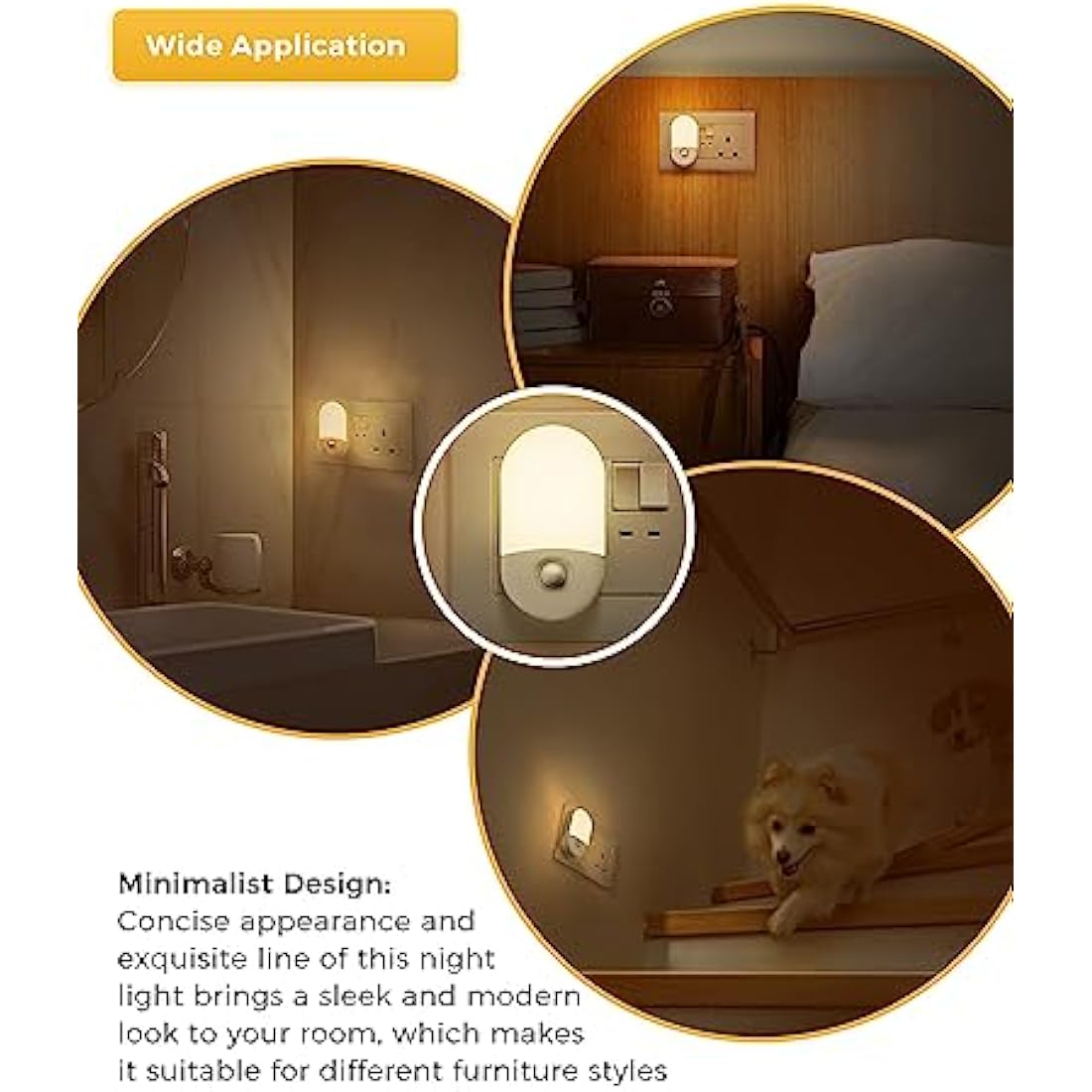 LOHAS-LED Motion Sensor Night Light | 3000K Warm White Plug-in | 2 Pack