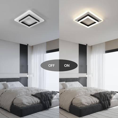 DELIPOP Modern Square LED Ceiling Light – 30W Acrylic Lamp, 4500K