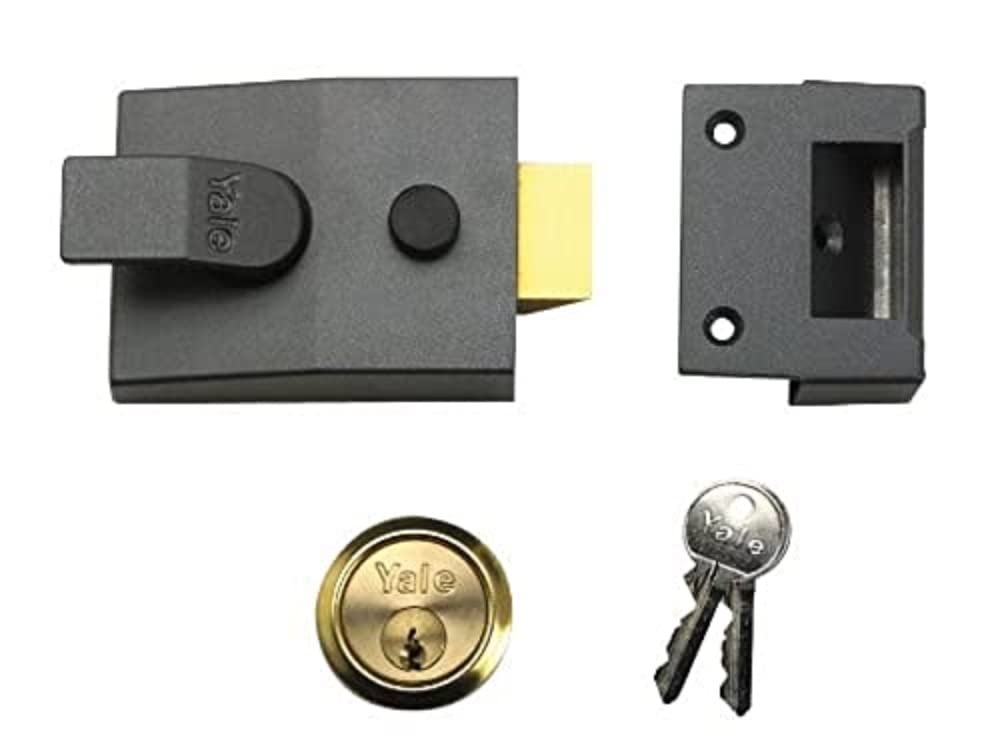 Yale Security Lock – Dark Metallic Gray Keyless Entry Door Hardware, 60mm