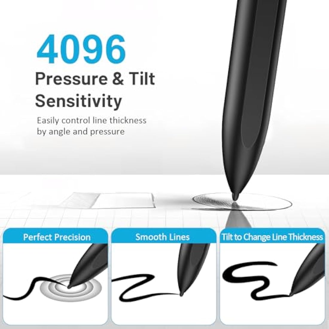TiMOVO Magnetic EMR Stylus for Remarkable 2 & Kindle Scribe | Black
