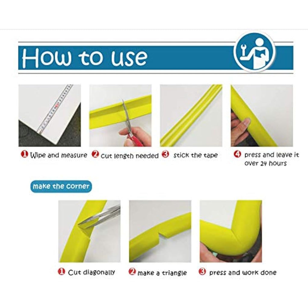 M2cbridge L-Shape Extra Thick Foam Edge and Corner Guard Set – Off White