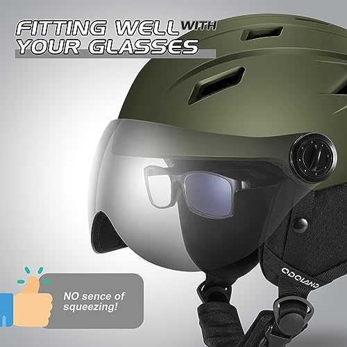 Odoland Ski Helmet with VLT 18% Visor – Adjustable Snowboard Helmet