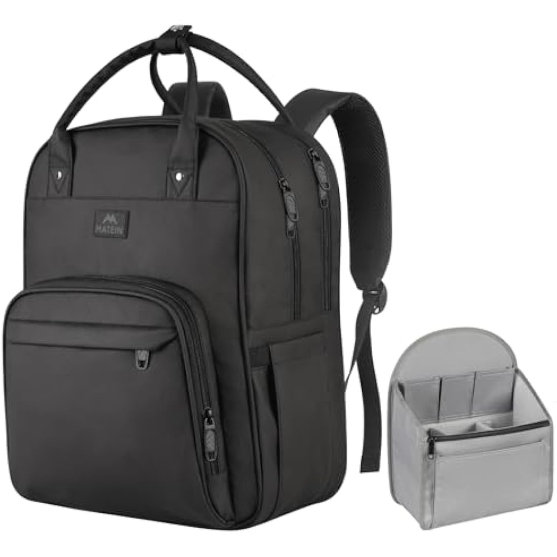 MATEIN Nurse Backpack | 15.6 Inch Laptop Medical Bag with Organizer, Black