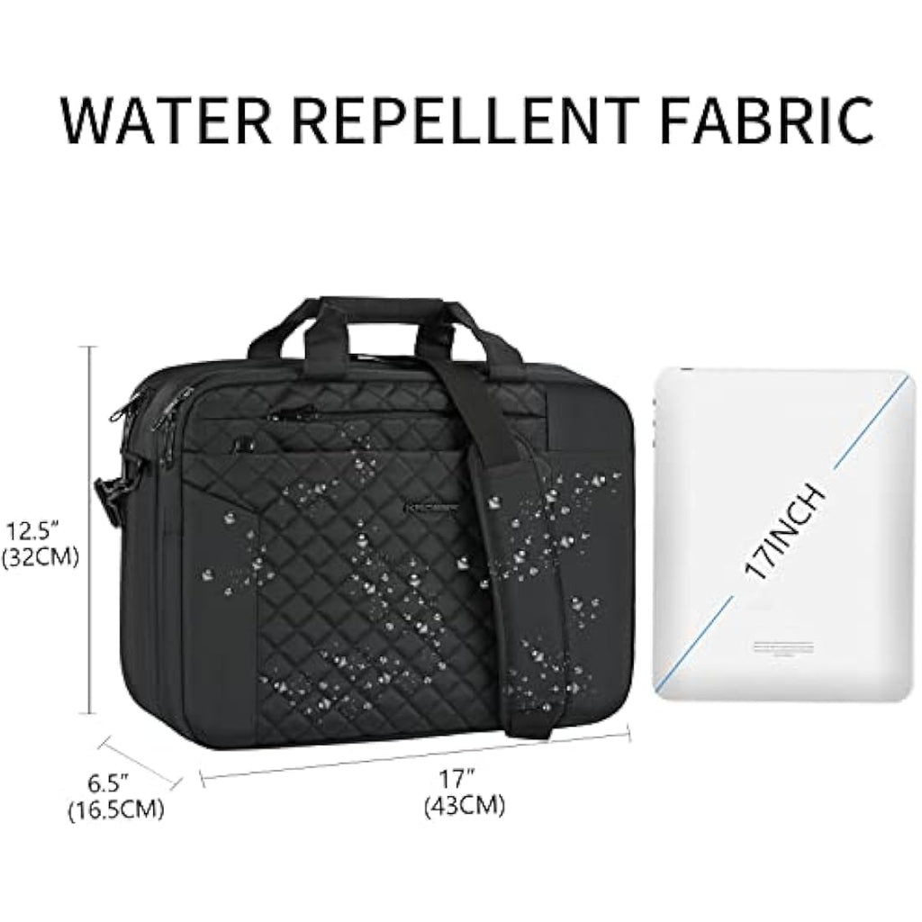 KROSER 17 Inch Laptop Bag | Waterproof Expandable Business Briefcase