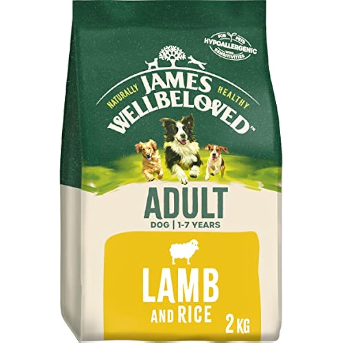 James Wellbeloved Adult Lamb & Rice Hypoallergenic Dry Dog Food - 2kg