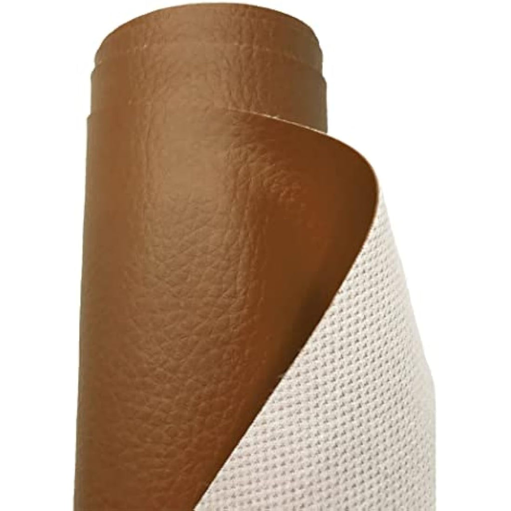 A-Express Grained Faux Leather Fabric | Heavy Duty Upholstery - Light Brown