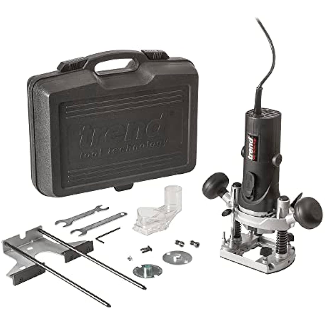 Trend T4 1/4 Inch Variable Speed Plunge Router - 850W Workshop Kitbox