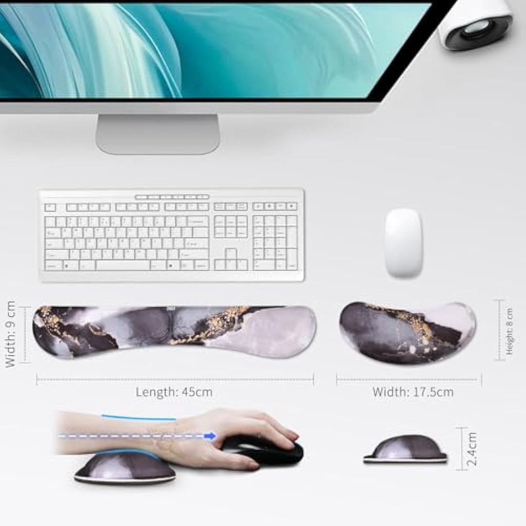 Jolof Store Keyboard and Mouse Wrist Rest Set – Ergonomic Memory Foam