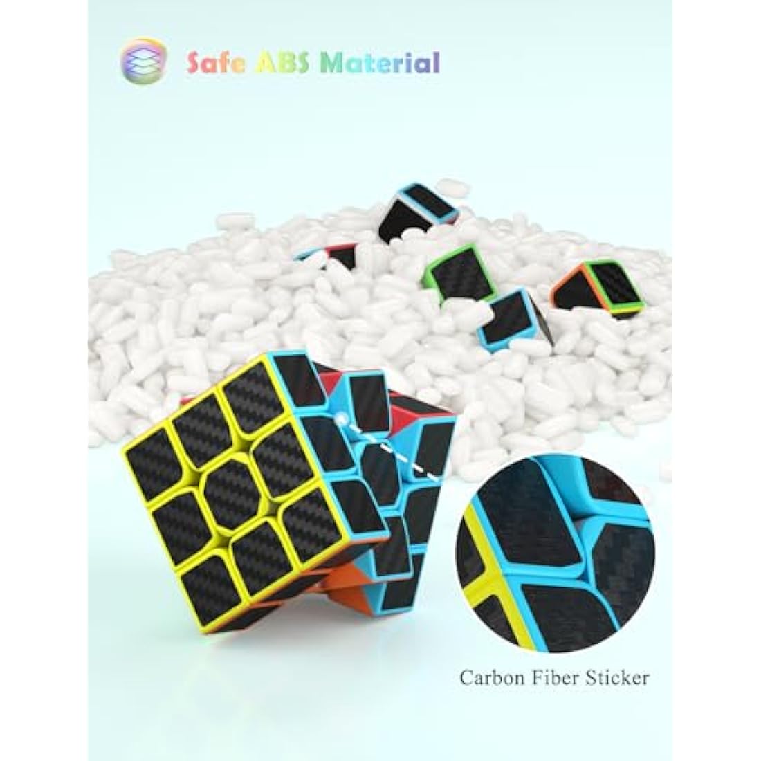 Roxenda Speed Cube Set | 2x2 3x3 4x4 Pyramid Stickerless Puzzle 4-Pack