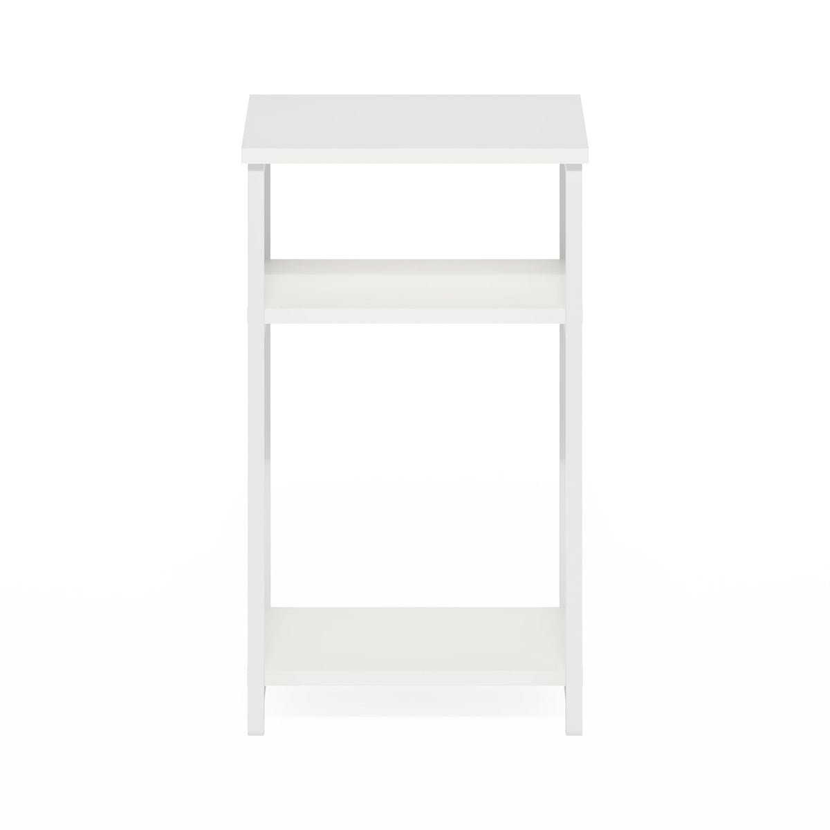 Furinno JUST Side Table, 3-Tier Metal Frame End Table with Open Shelf, Night Stand, Bedside Table, for Living Room, Bedroom, White - image 5