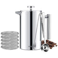 MaxMiuly French Press 1L – Double Wall Stainless Steel Coffee Maker