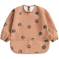 PewinGo Long Sleeve Weaning Bib | Waterproof PU Baby Coverall – Orange