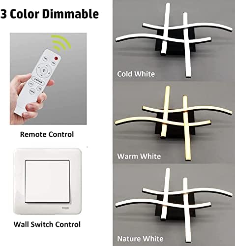 Beleben Dimmable LED Ceiling Light | 24W Modern Curved Design - Black