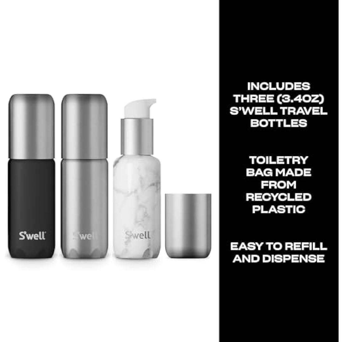 S'well Aluminum Travel Bottle Set – 3.4oz Leak-Proof TSA Approved