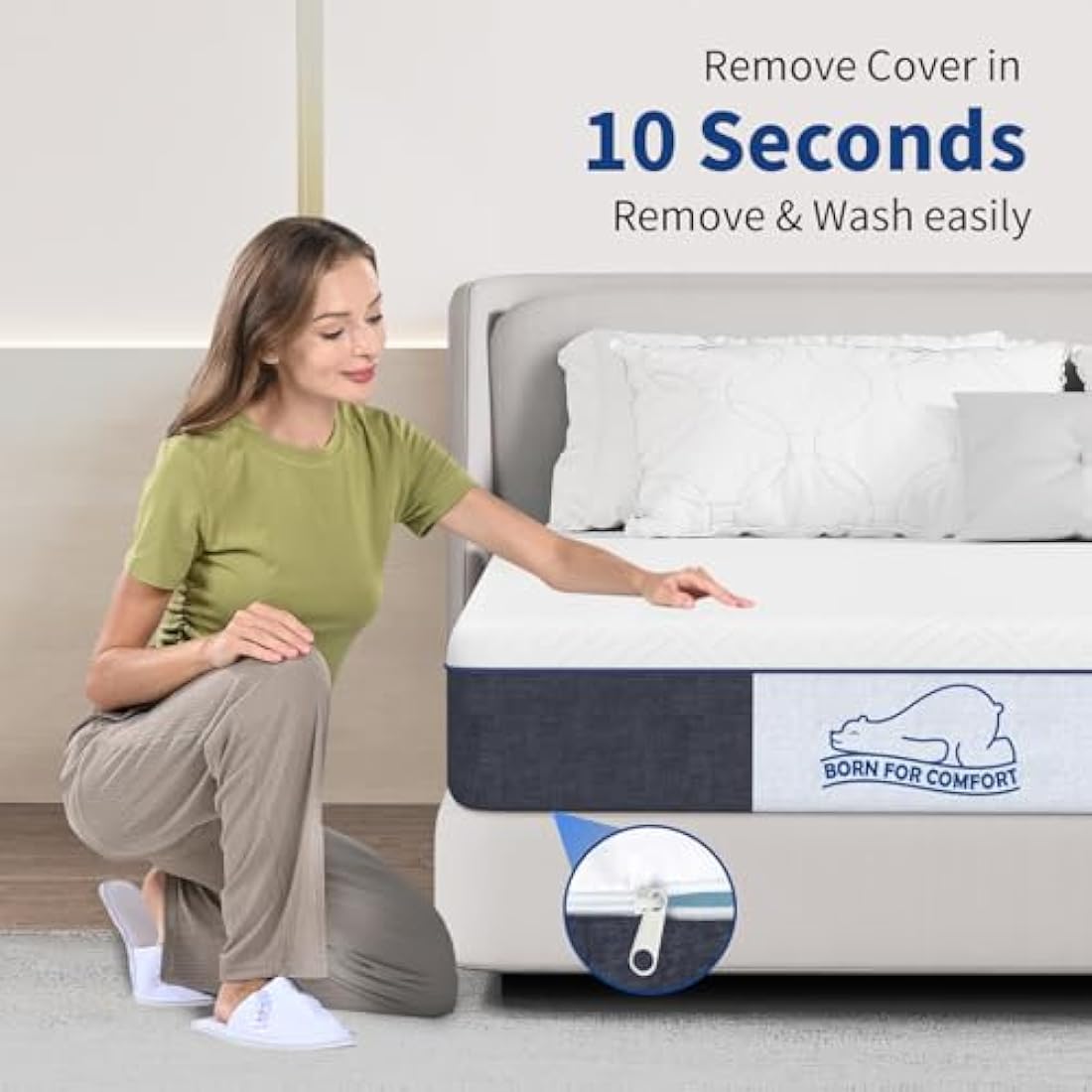 Wowttrelax 3ft Single Memory Foam Mattress | 8 Inch Gel Infused Medium Firm