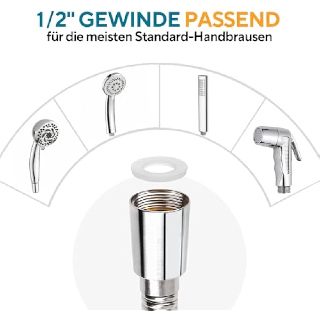 Jolof Store 4m Stainless Steel Shower Hose – Anti-Kink & Leakproof