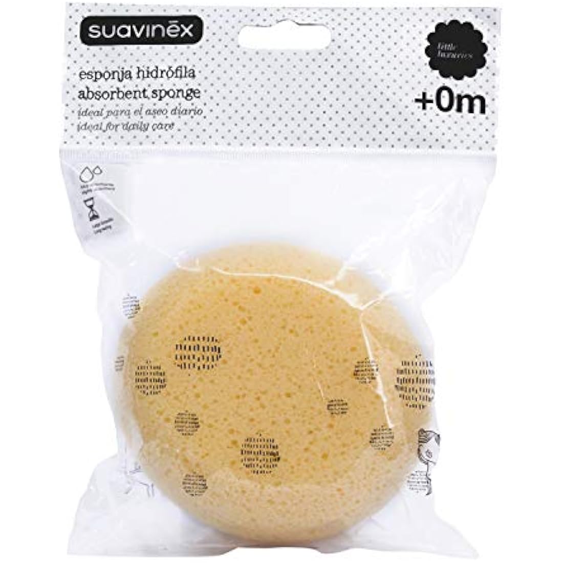 Suavinex Suction Baby Bath Sponge – Durable Yellow Infant Sponge