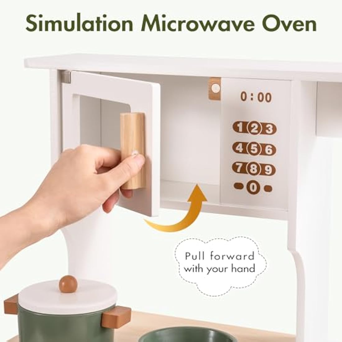 ROBUD Wooden Toy Kitchen with Accessories – Kids Pretend Play Set