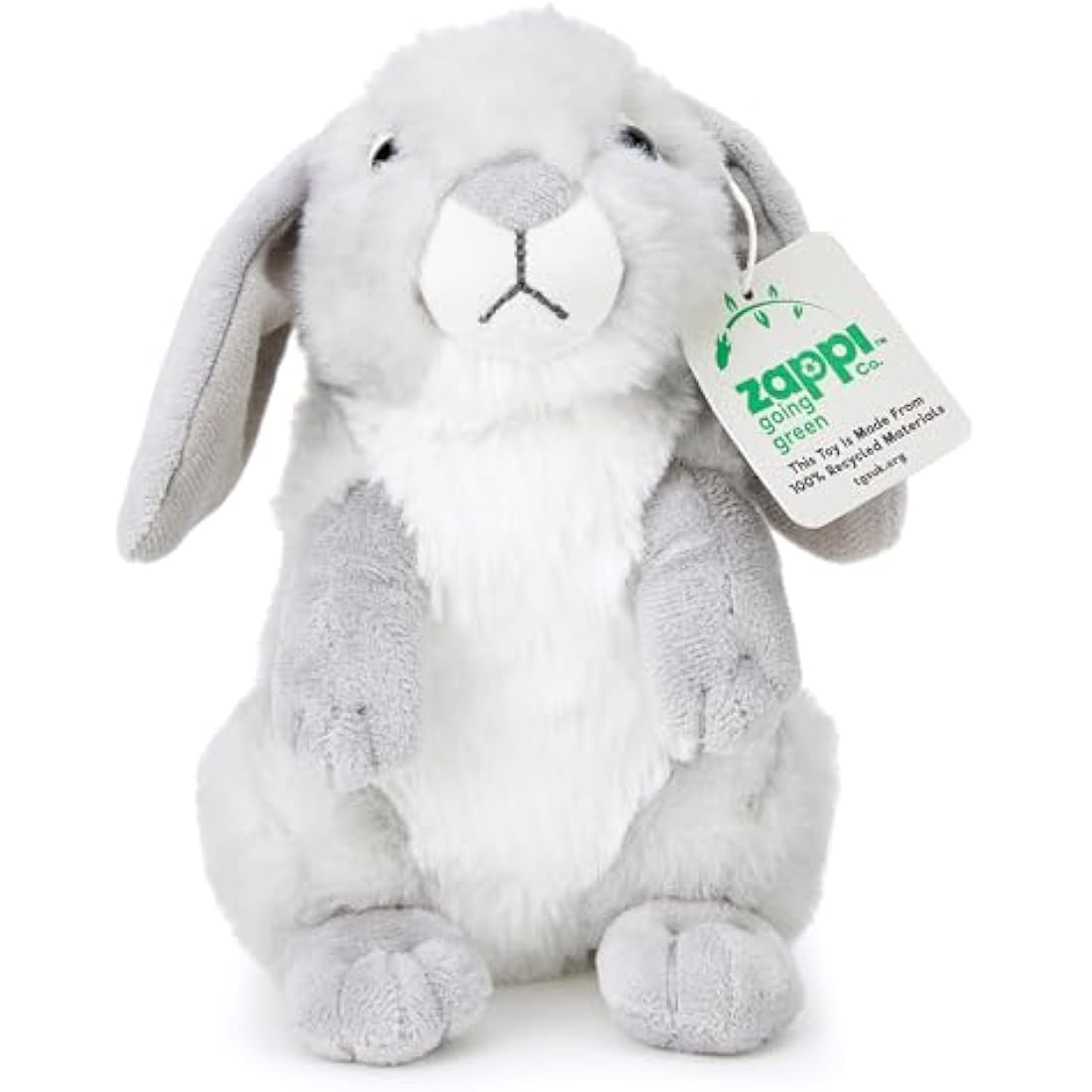 Zappi Co Grey Bunny Rabbit Plush Toy | 20cm Eco-Friendly Stuffed Animal