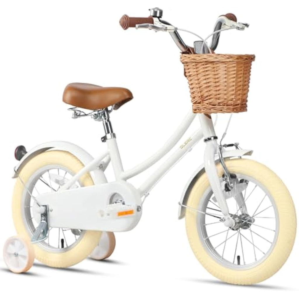 Glerc Little Molly 16 Inch Kids Retro Girls Bike with Wicker Basket