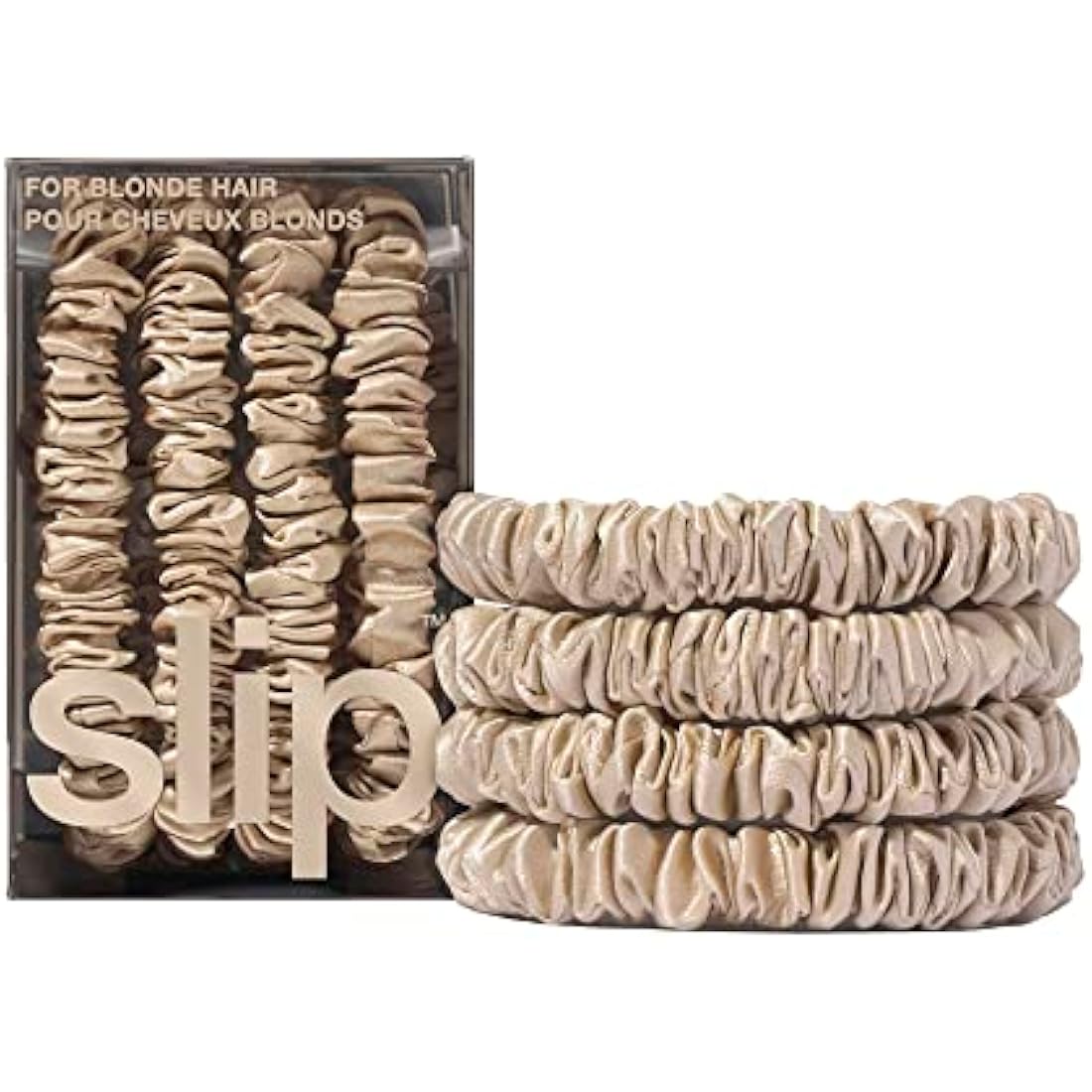 Slip Skinny Silk Scrunchies – 4 Pack Blonde Mulberry Silk Hair Ties