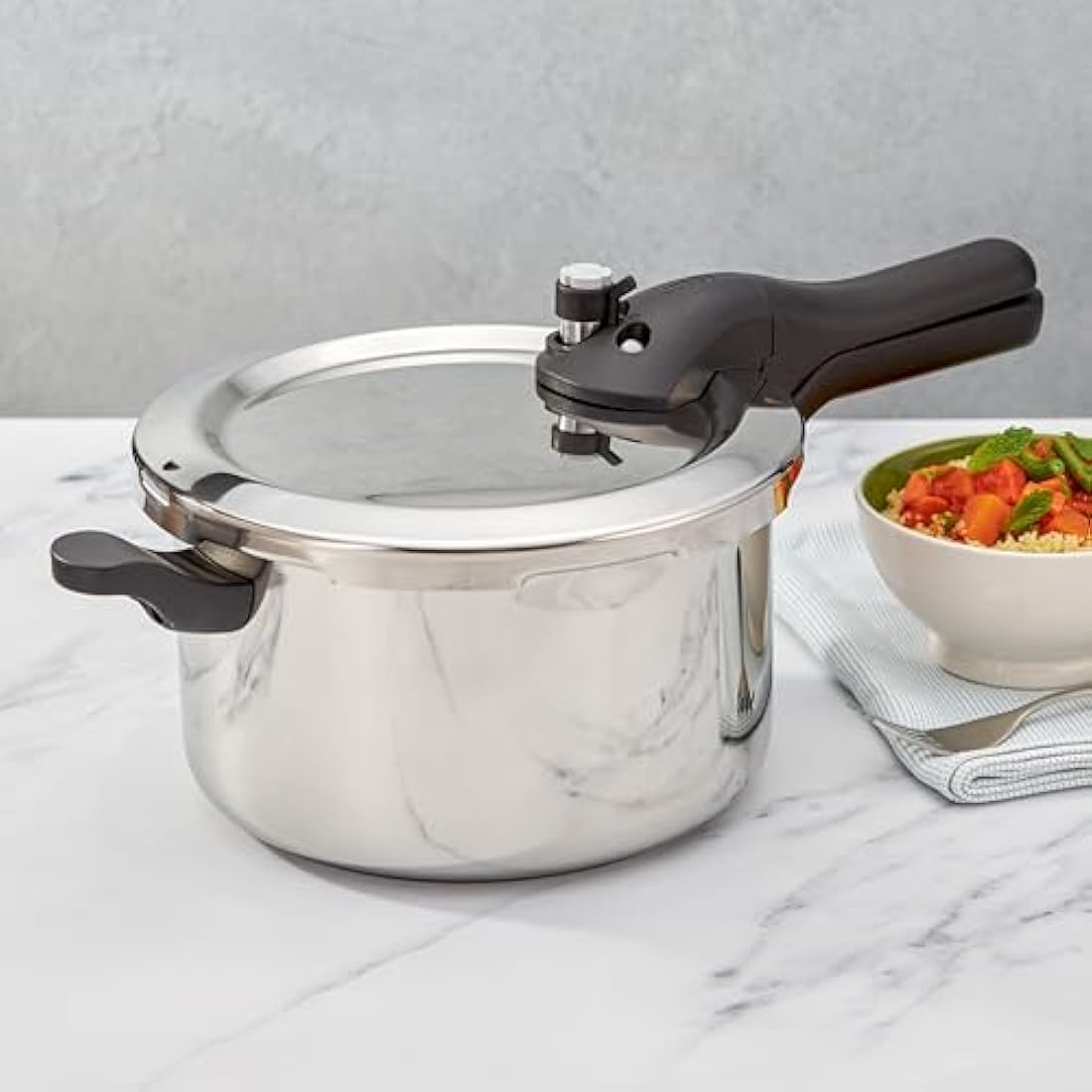 Judge 5L Stainless Steel Pressure Cooker with Steamer Basket