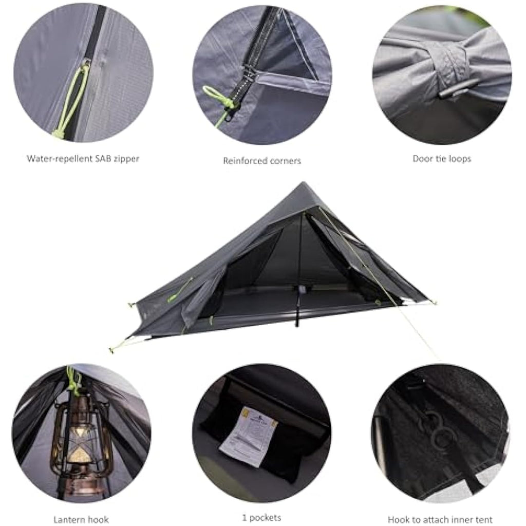Nature Link Altair One Ultralight 1-Person Trekking Pole Backpacking Tent