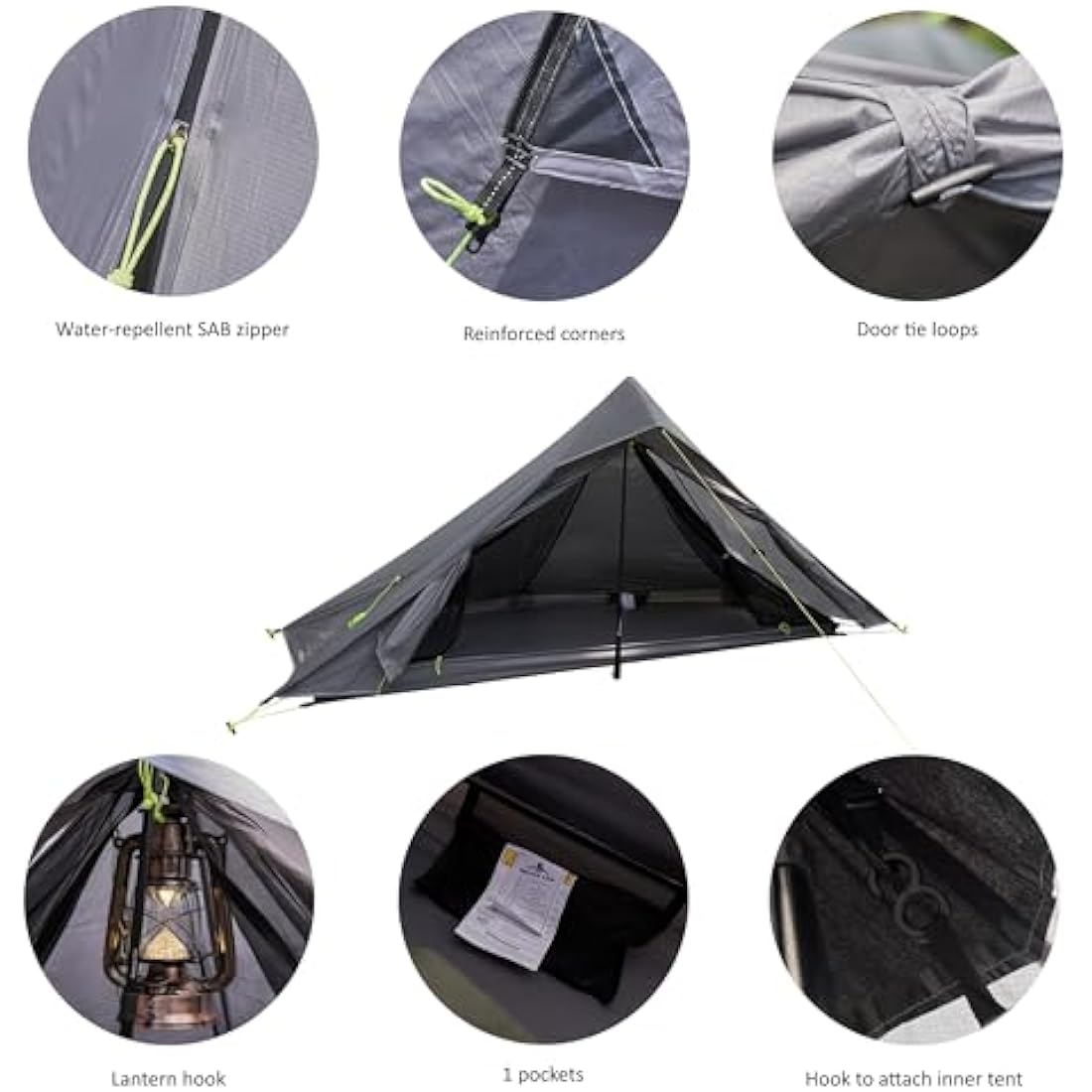 Nature Link Altair One Ultralight 1-Person Trekking Pole Backpacking Tent